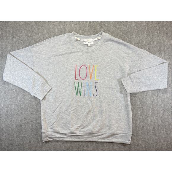 Rae Dunn Tops - Rae Dunn Women’s Crewneck Sweatshirt-Small/Light Gray/Loose Fit/Love Wins.